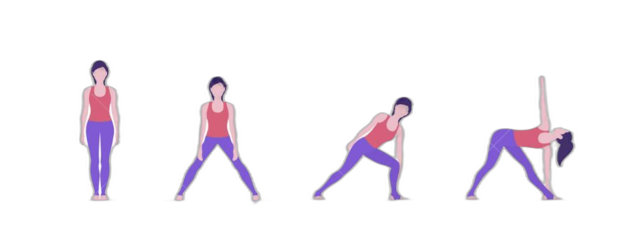 step by step Trikonasana (Triangle Pose)