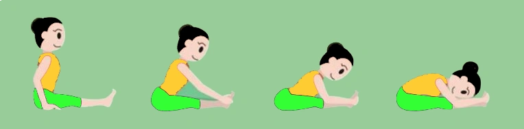 Paschimottanasana, the seated forward bend